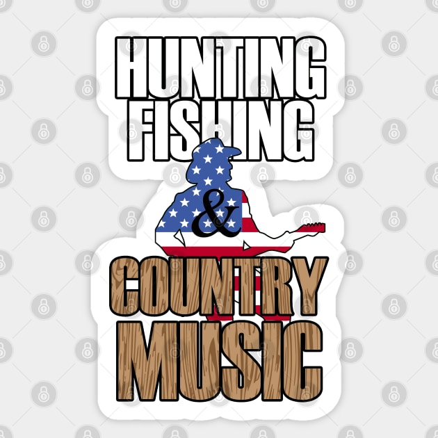 Hunting, Fishing & Country Music Sticker by MarinasingerDesigns